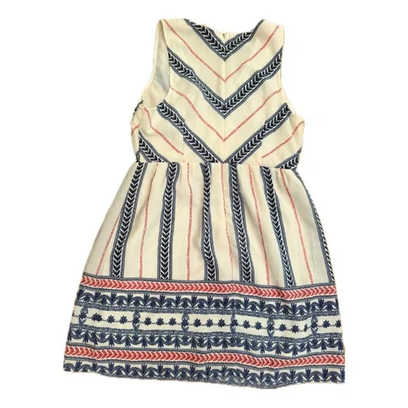 Flying Tomato Women’s White Midi Dress with Blue and Red Accents, Size M - Picture 2 of 7